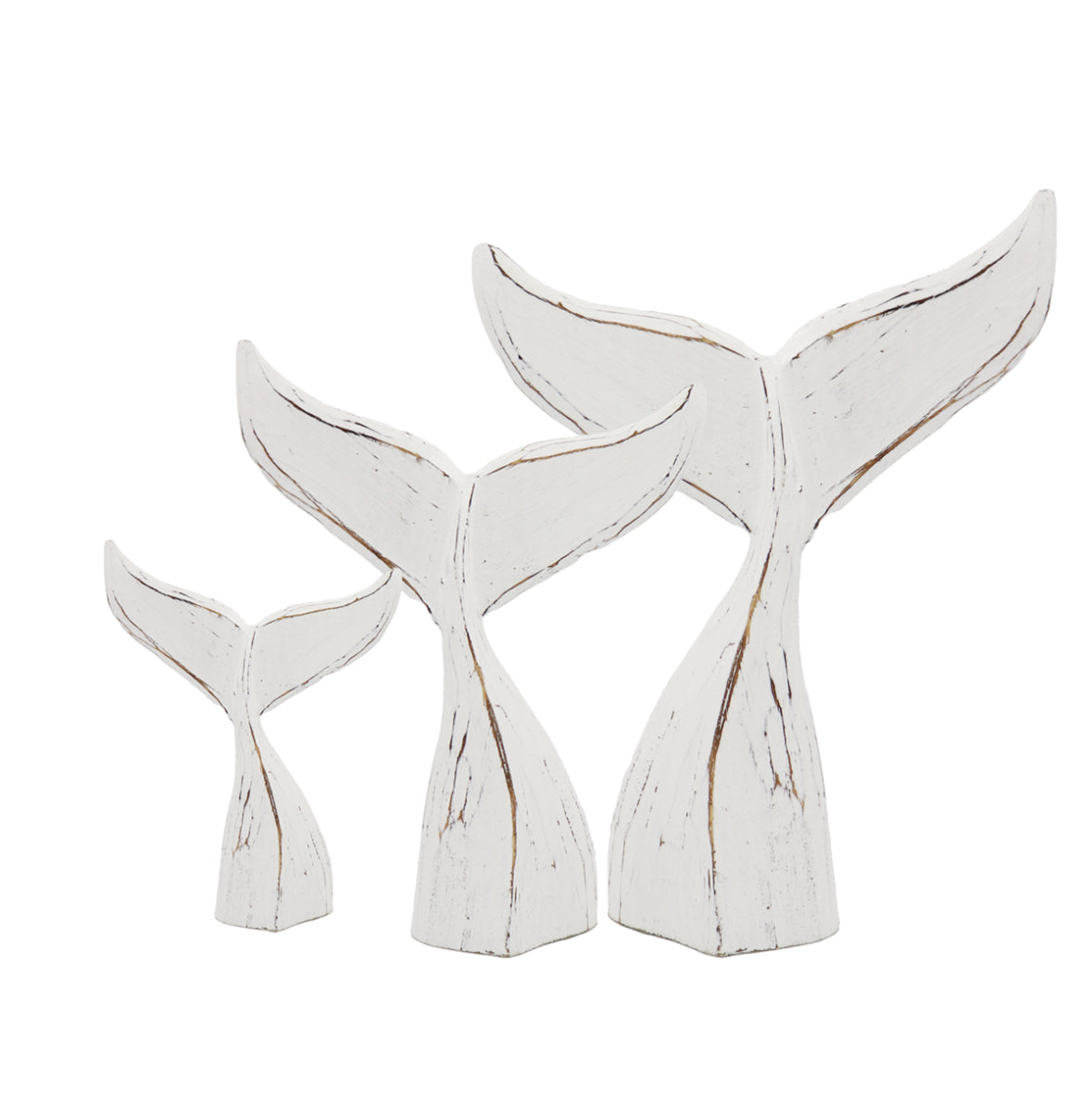 Rustic Driftwood Whale Tails (set of 3)