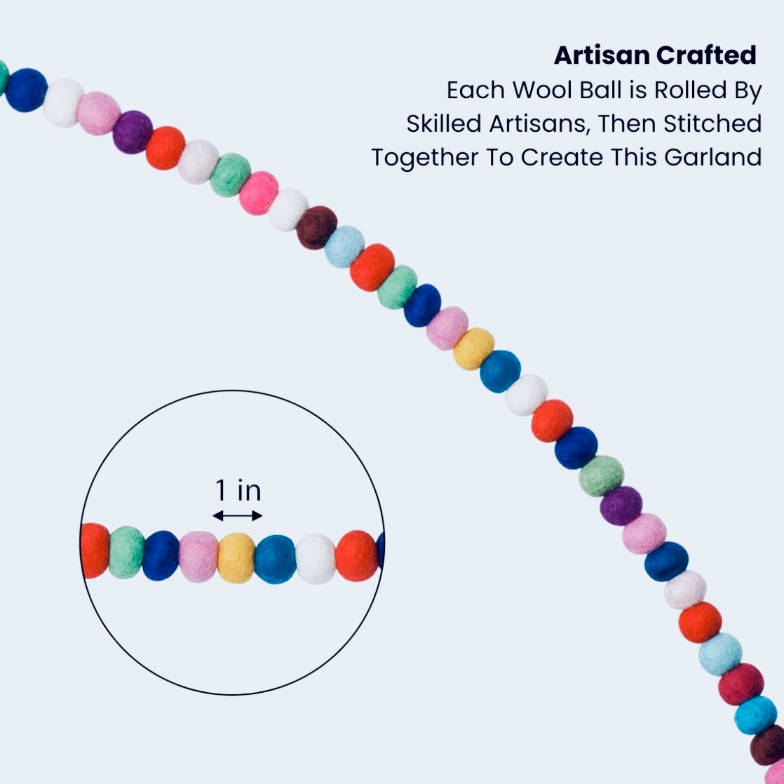 MODWOOL™ Felt Ball 75L" Garland Multicolor