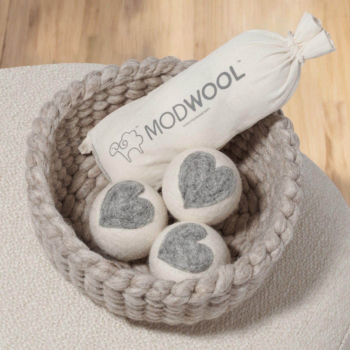 MODWOOL Felt Heart Design Dryer Balls