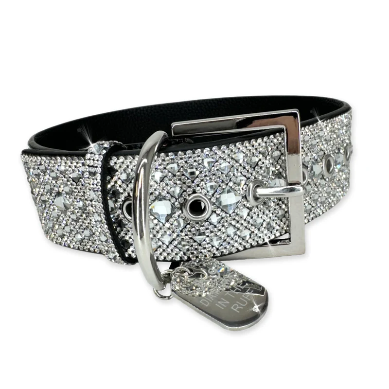SILVER DOG COLLAR LARGE