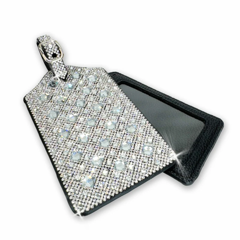 Crystal Luggage Tag Silver