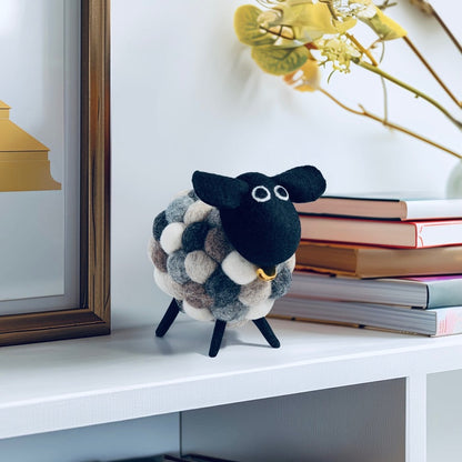 MODWOOL Felt Ball Sheep Decor - Multi Natural