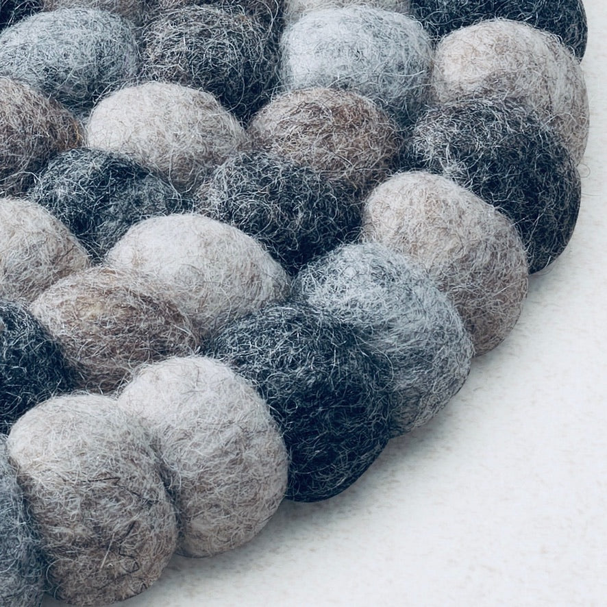 MODWOOL Felt Ball Coaster Set - Multi Natrual