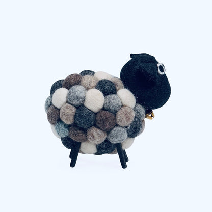 MODWOOL Felt Ball Sheep Decor - Multi Natural