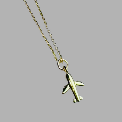 18K gold chain with 18K airplane charm