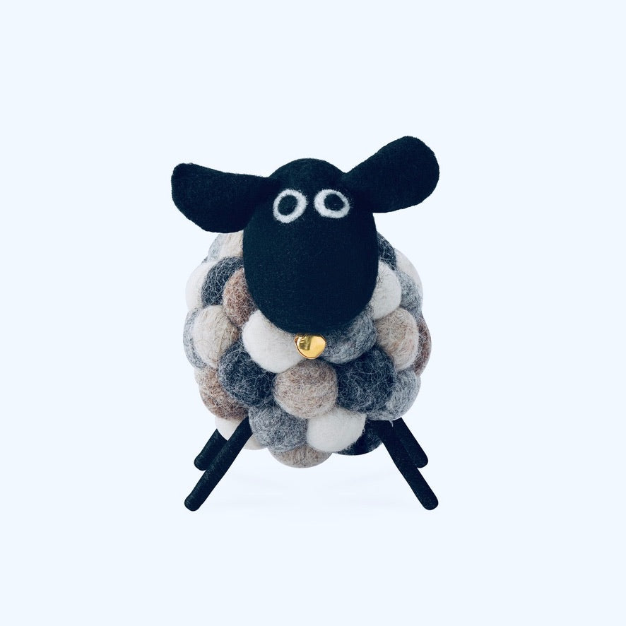 MODWOOL Felt Ball Sheep Decor - Multi Natural