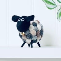MODWOOL Felt Ball Sheep Decor - Multi Natural