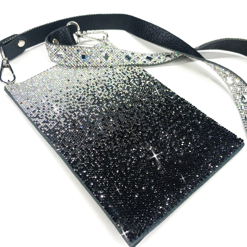 Jacqueline Kent Believe Black Ombre Crystal Phone Purse JKBG117.BK