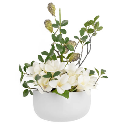 Centra Ceramic 8 x 4 x 4.25h" Wall Vase Planter - Wide White