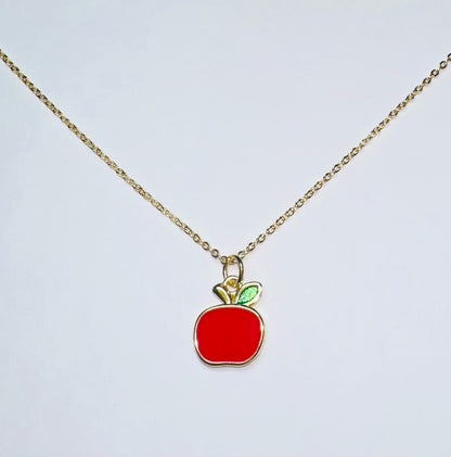 Gold Apple Charm with 20" Gold Chain
