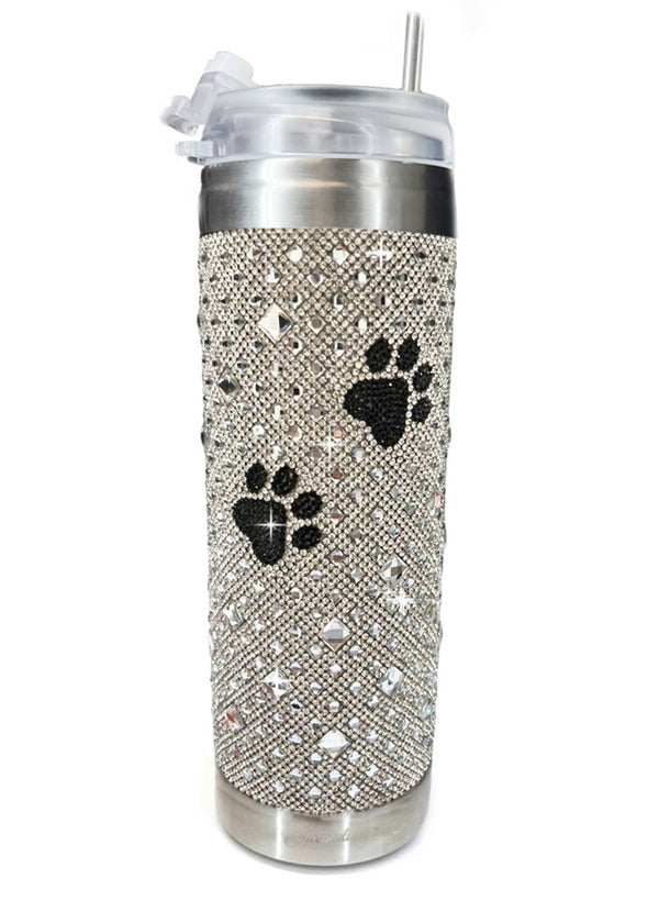 Jacqueline Kent Diamonds in the Ruff Tumbler in Silver with Black Paws JKT103.AB