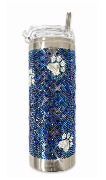 Jacqueline Kent Diamonds in the Ruff Tumbler in Blue with Silver Paws JKT103.BL