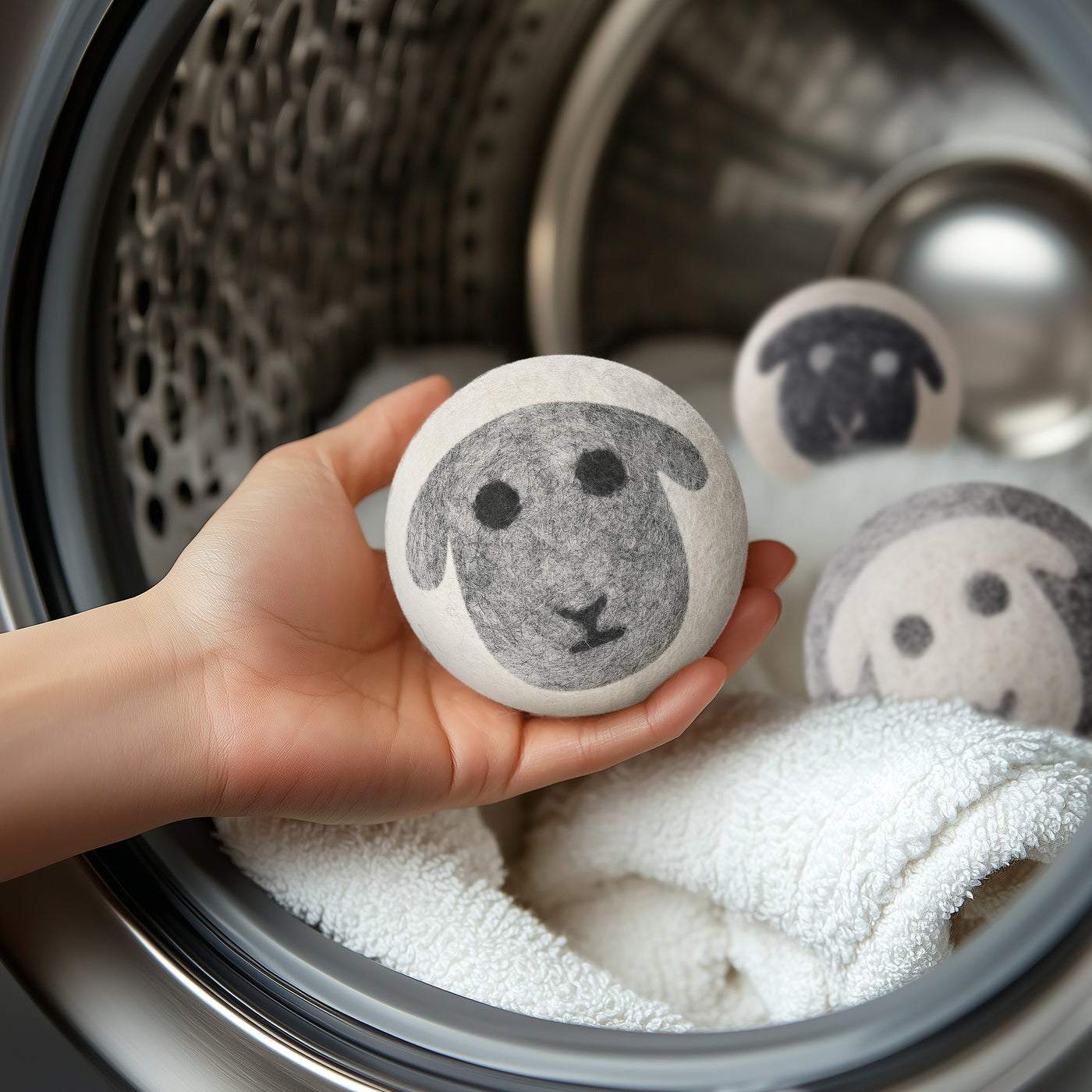 MODWOOL Felt Sheep Design Dryer Balls