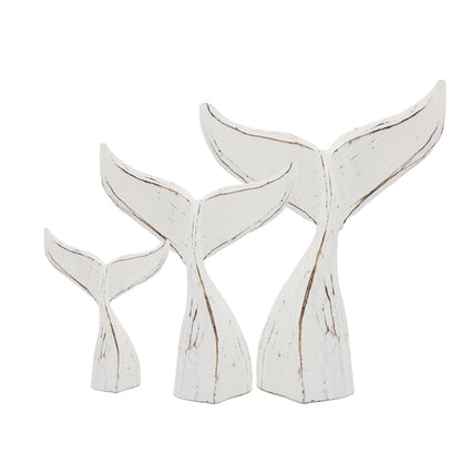 Rustic Driftwood Whale Tails (set of 3)