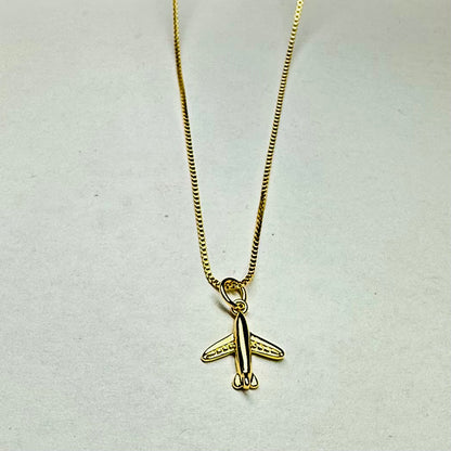 18K gold chain with 18K airplane charm