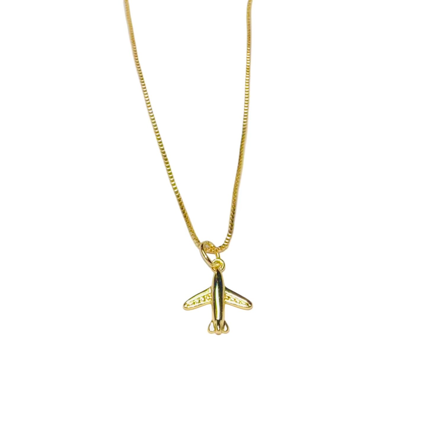18K gold chain with 18K airplane charm