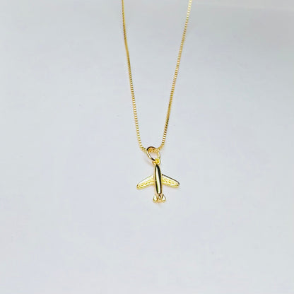 18K gold chain with 18K airplane charm