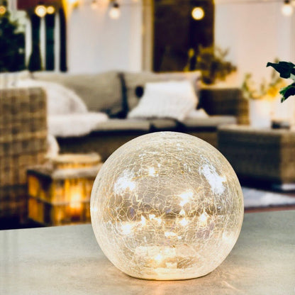 Crackle Glass LED Light 6"