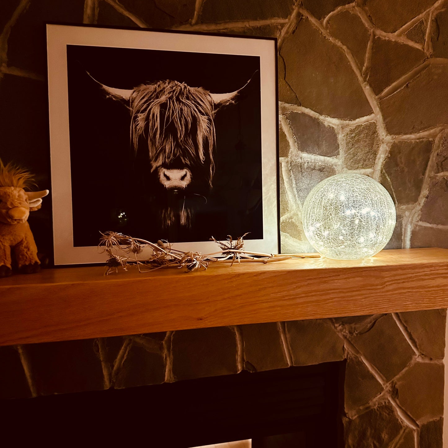 Crackle Glass LED Light 6"