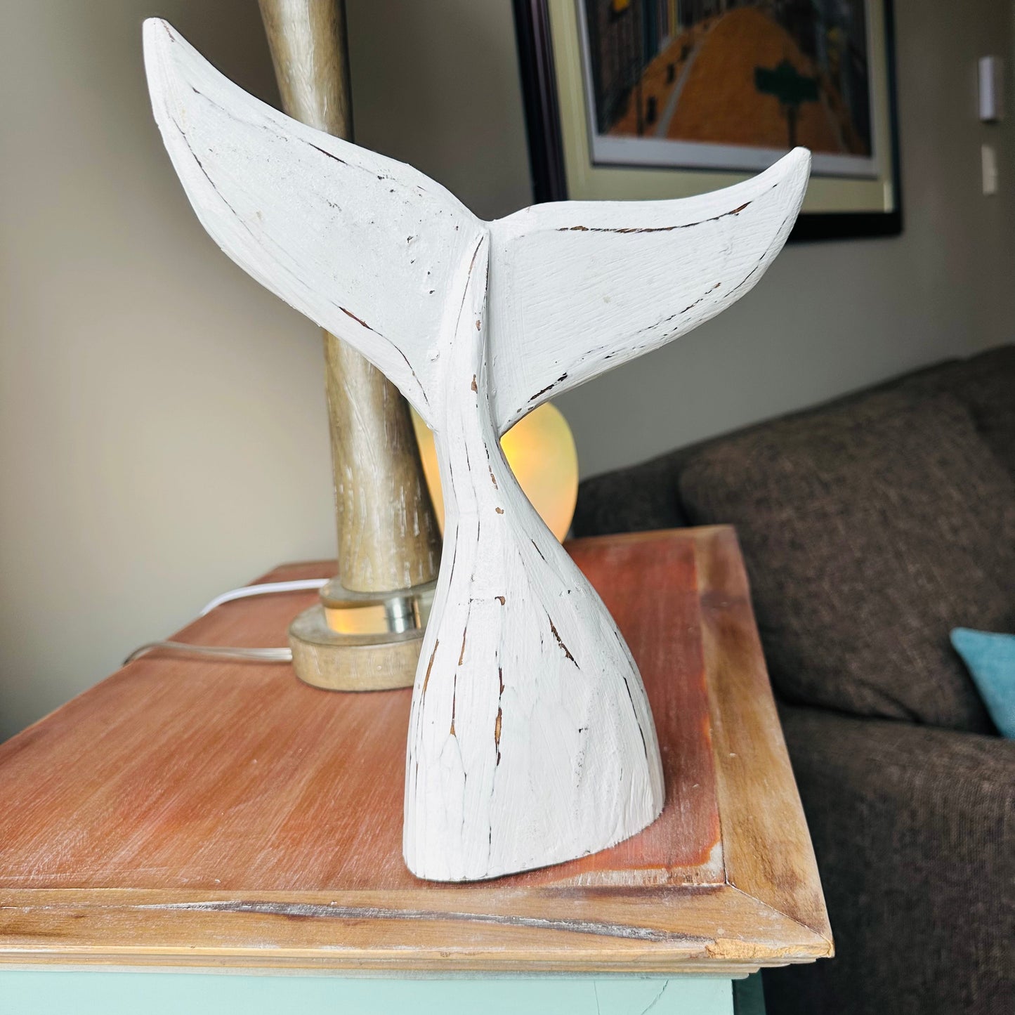 Rustic Driftwood Whale Tail (large)