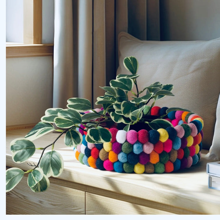 MODWOOL Felt Ball Decor Bowl Multicolor