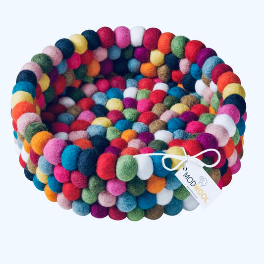 MODWOOL Felt Ball Decor Bowl Multicolor
