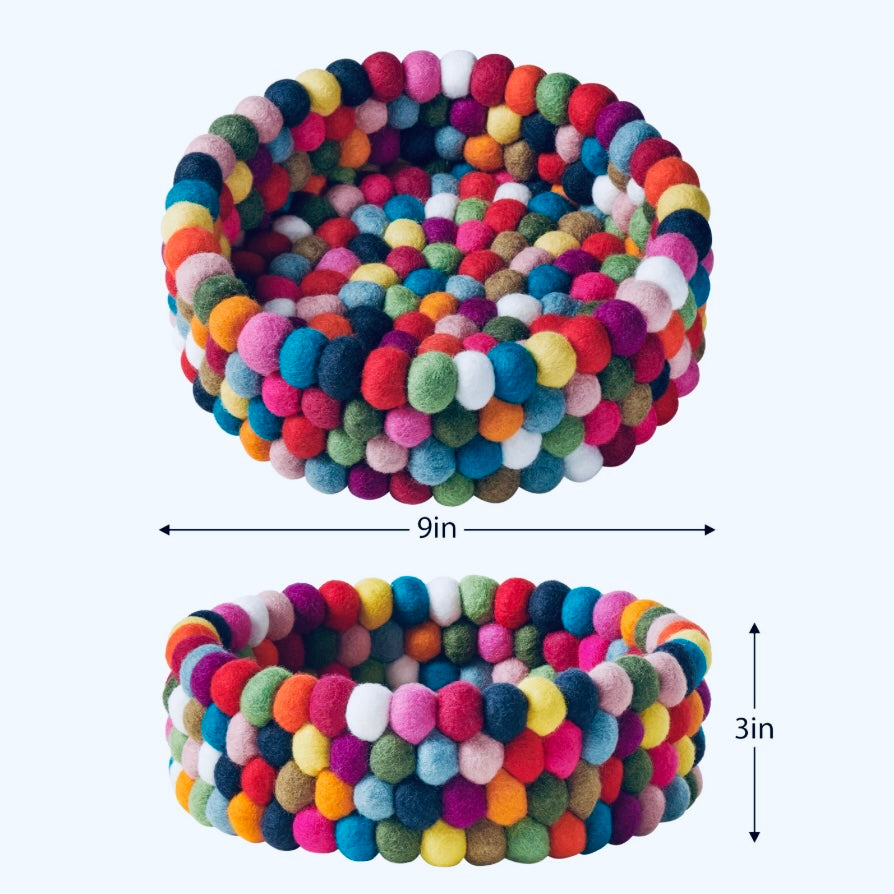 MODWOOL Felt Ball Decor Bowl Multicolor