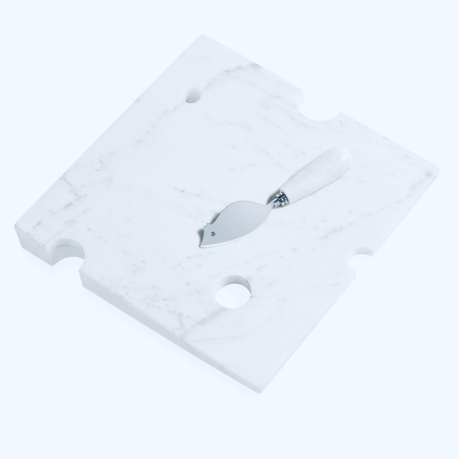 Wedge Marble Cheese Board with Mouse Knife