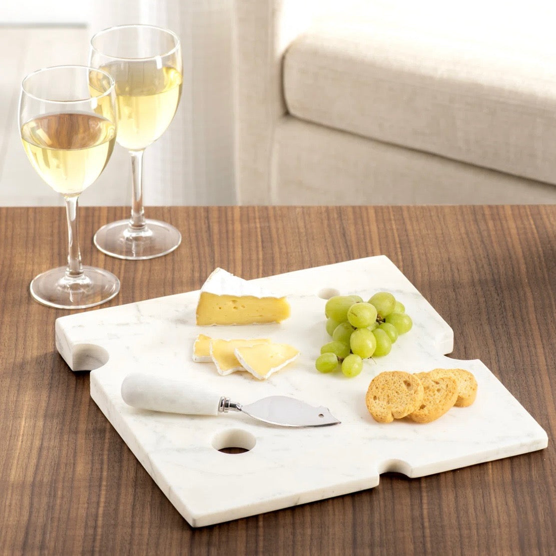 Wedge Marble Cheese Board with Mouse Knife