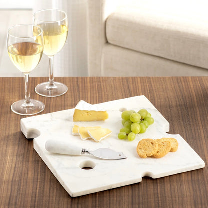 Wedge Marble Cheese Board with Mouse Knife