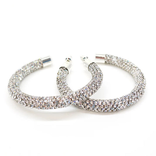 HOOP EARRINGS WHITE ICING