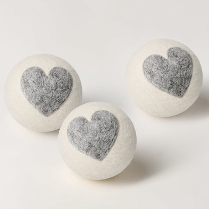 MODWOOL Felt Heart Design Dryer Balls