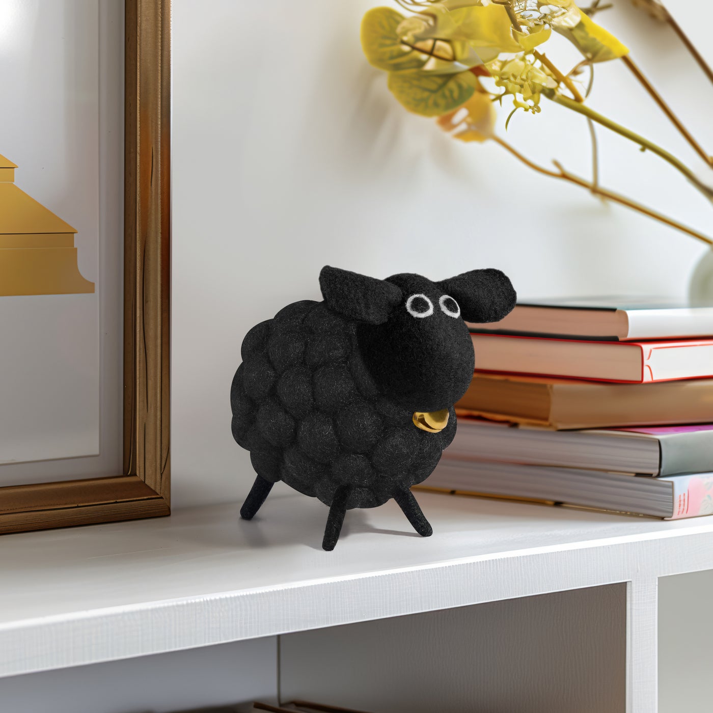 MODWOOL Felt Ball Sheep Decor - Black