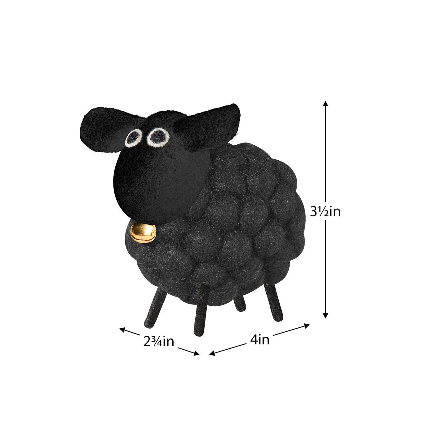 MODWOOL Felt Ball Sheep Decor - Black