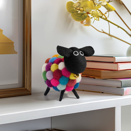 MODWOOL Felt Ball Sheep Decor - Multicolor