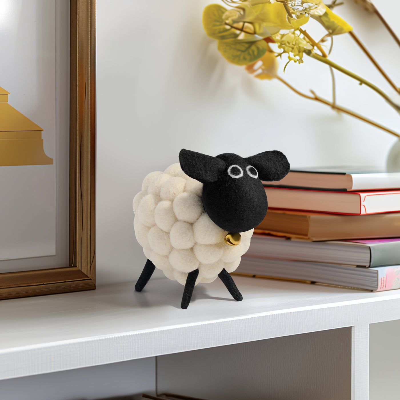 MODWOOL Felt Ball Sheep Decor - White