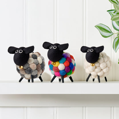 MODWOOL Felt Ball Sheep Decor - White