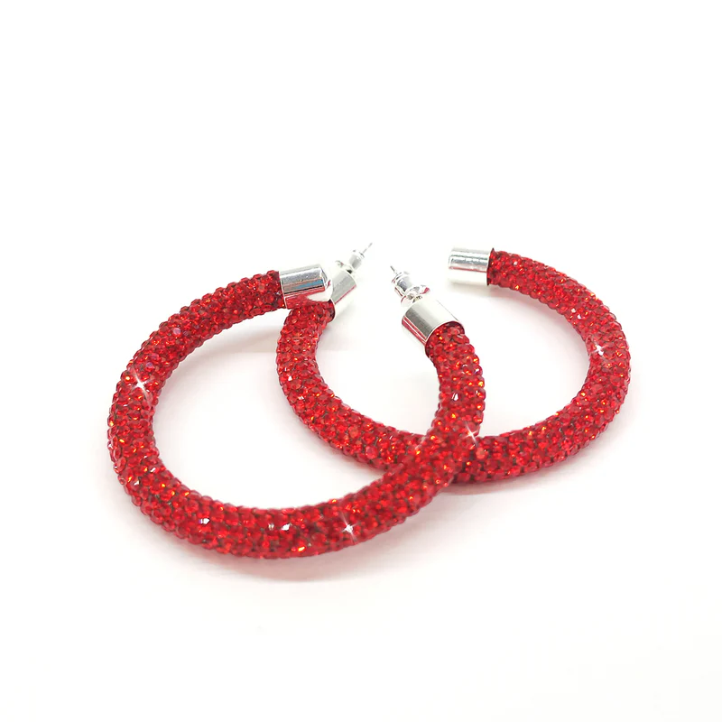 HOOP EARRINGS RED VELVET JKE533.RD