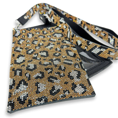 Jacqueline Kent Wild Leopard Lux Cell Phone Purse in Gold JKBG118.LEPGO