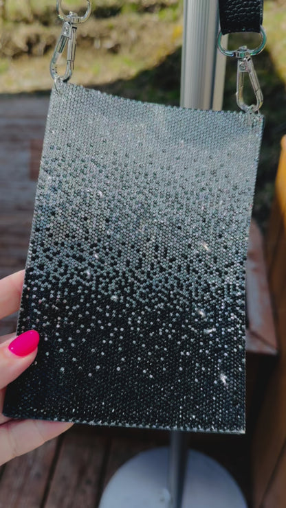 Jacqueline Kent Believe Black Ombre Crystal Phone Purse JKBG117.BK