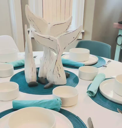 Rustic Driftwood Whale Tails (set of 3)